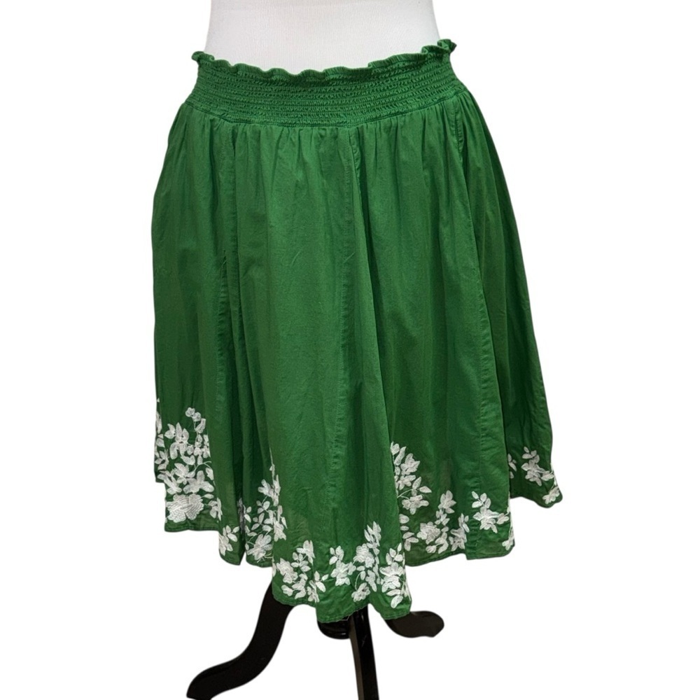 Charter Club Women's Size Petite Medium PM Circle Skirt Knee Length Embroidered